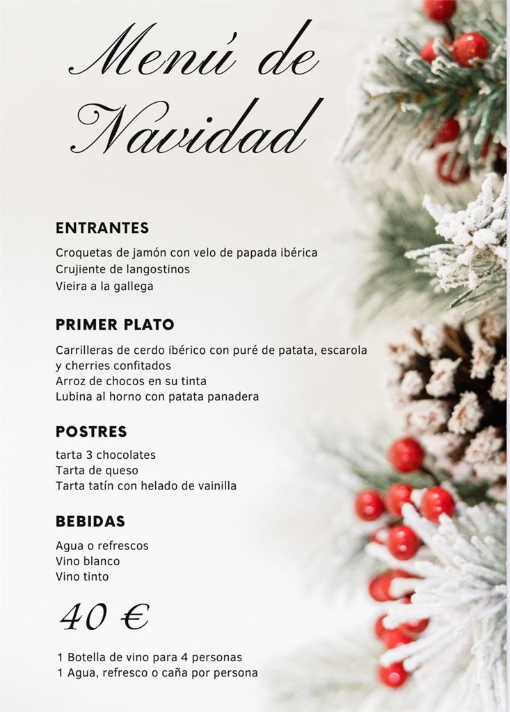 Menú cenas Navidad 40€ - Imagen 1